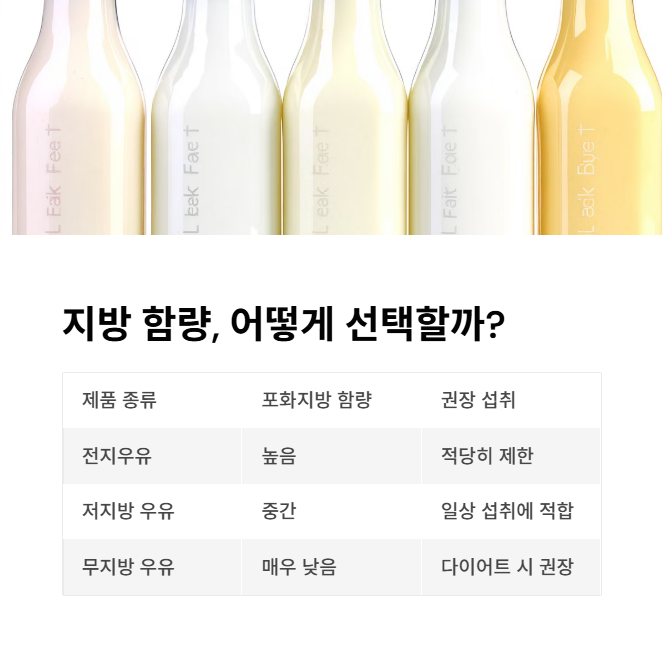포화지방과 저지방 선택의 기준