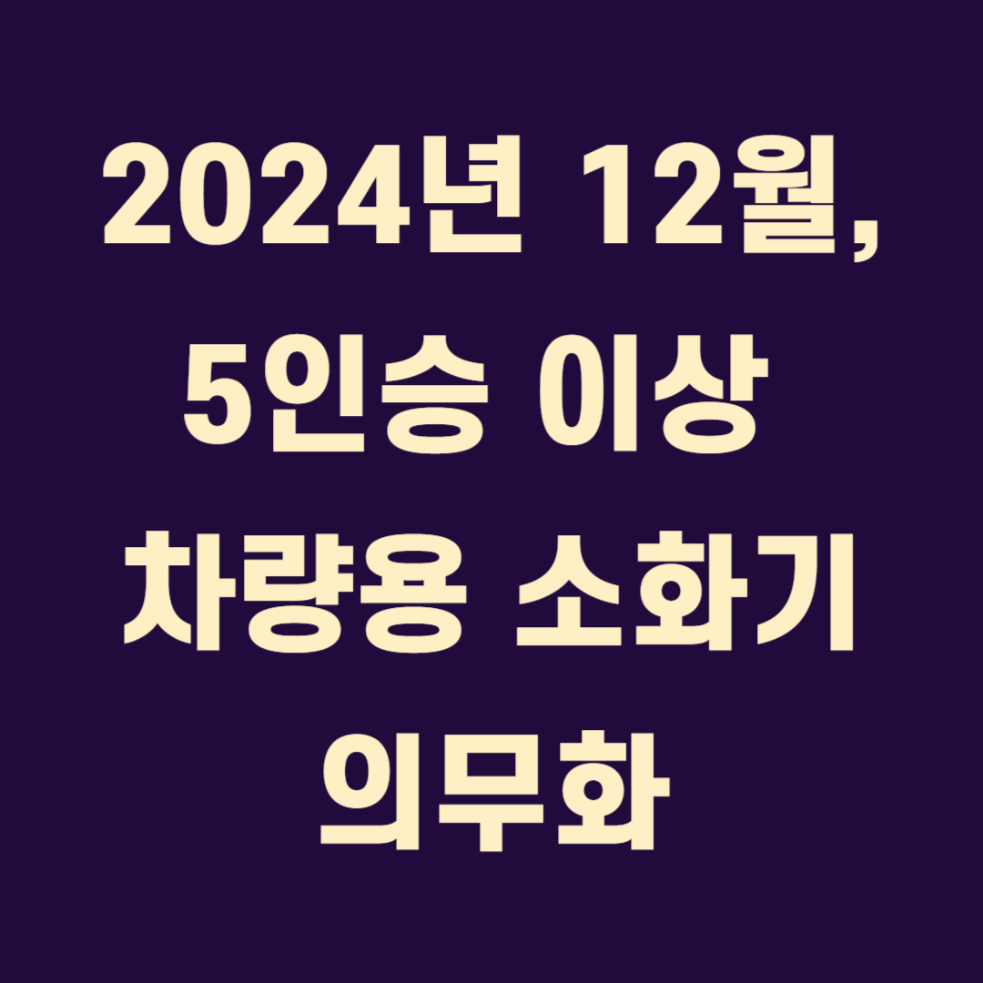 5인승 이상 차량용 소화기 의무화