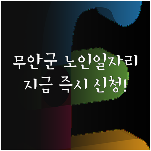 무안군 노인일자리 수시 모집 정보와 ..