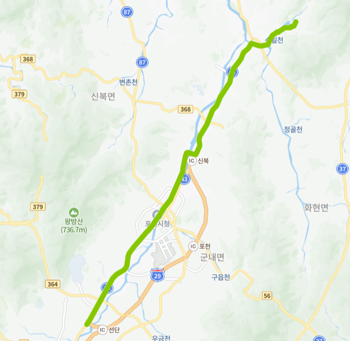 포천-85번-버스-노선-지도