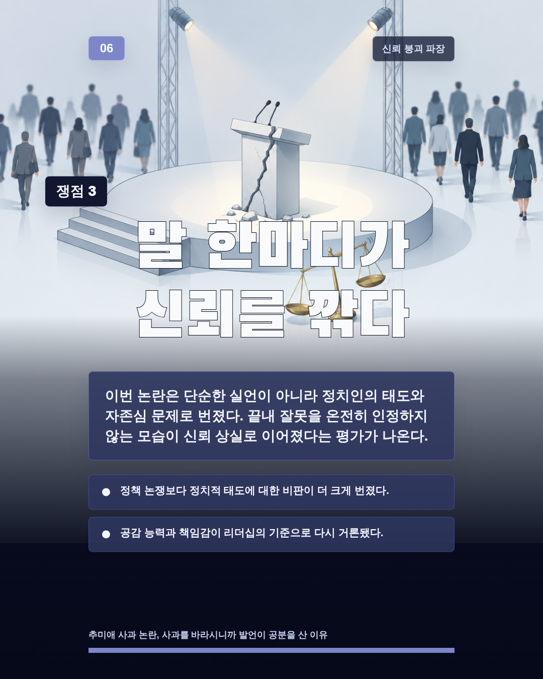 말 한마디가 신뢰를 깎다