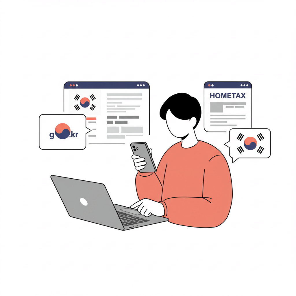 온라인 신청 과정을 상징하는 장면 1