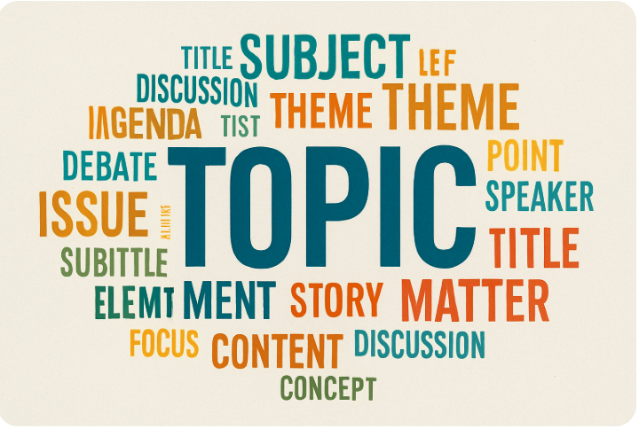 topic, concept, issue