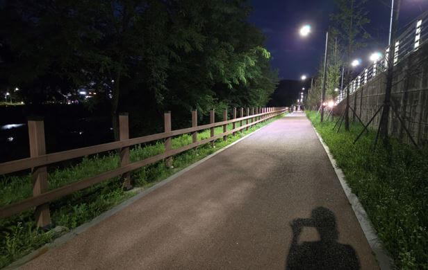 뜨거운 여름밤 산책하는 모습 사진
