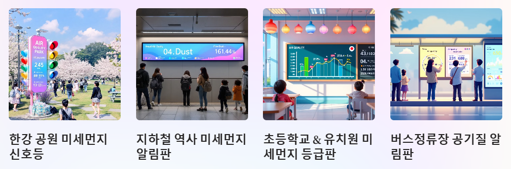 여러곳에 설치되어 있는 공기갈 신호등