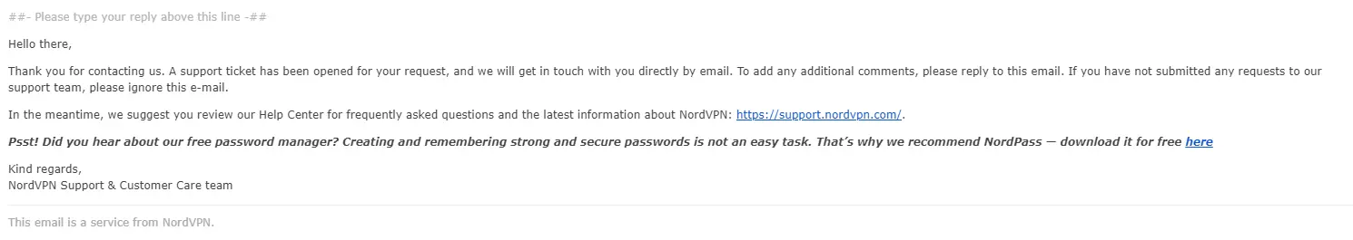 환불요청 메일에 대한 답장