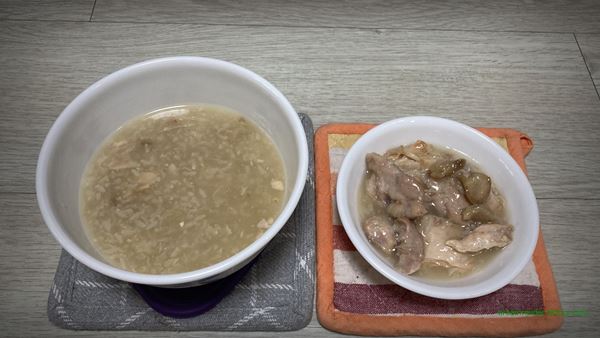 오뚜기 뼈없는순살 삼계탕 2022년 7월 조리 후 닭고기