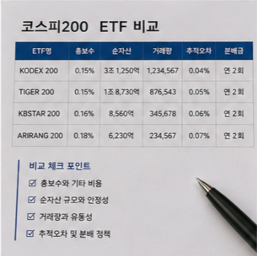 코스피200 ETF 추천보다 먼저 비교해야 할 기준