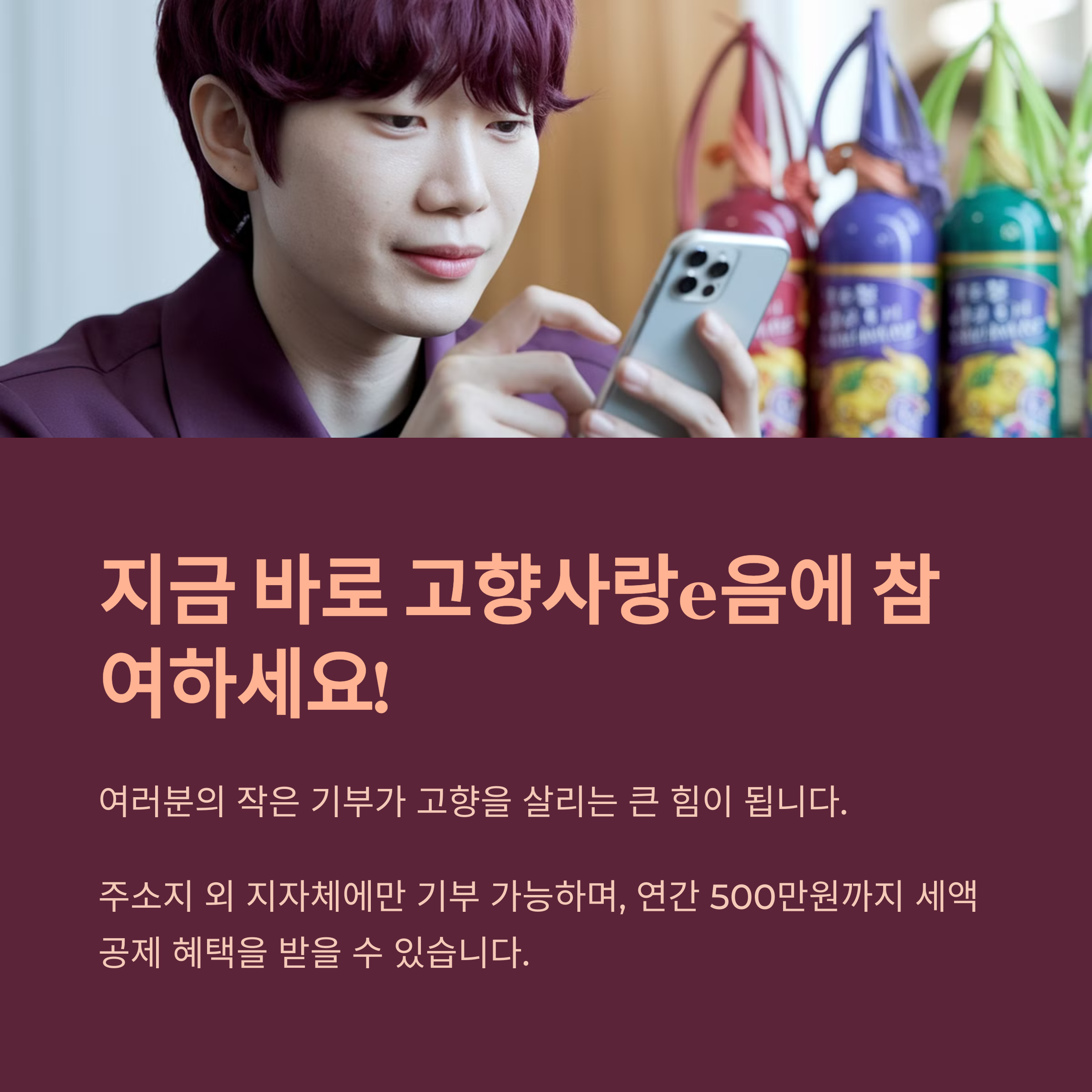6. 고향사랑e음 &ndash; 참여 독려 메시지 및 안내