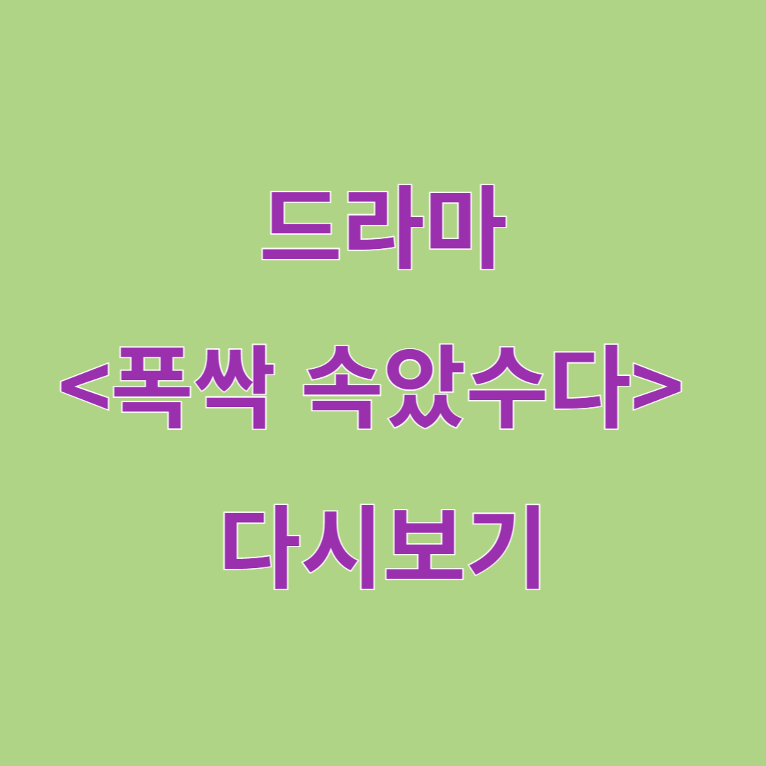 넷플릭스 드라마 '폭싹 속았수다' 다시보기 안내
