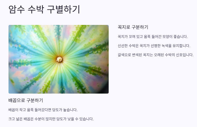 맛있는 수박 고르는 방법: 보관법,효능,화채·주스만드는 법