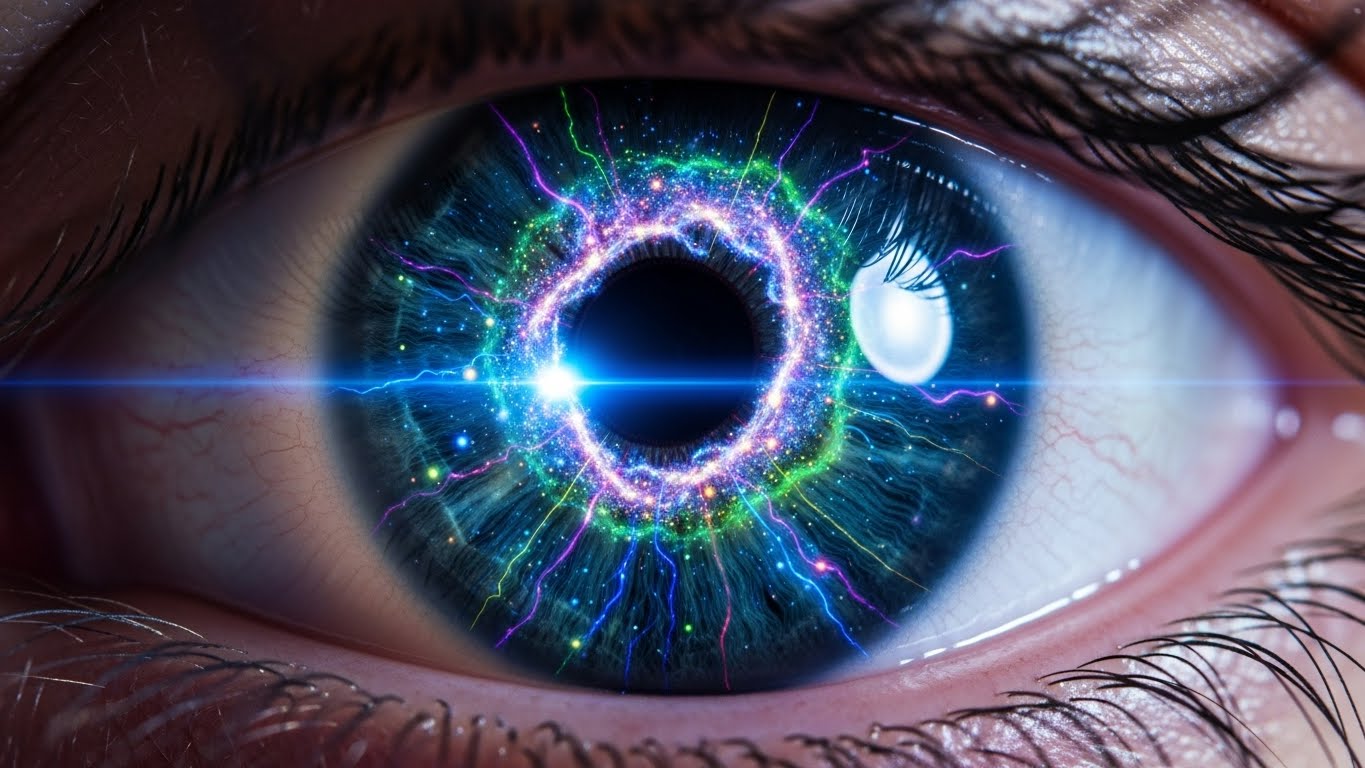 운동을 통해 뇌와 신체 세포가 젊고 활기찬 상태로 재배선되는 과정을 상징하는 이미지