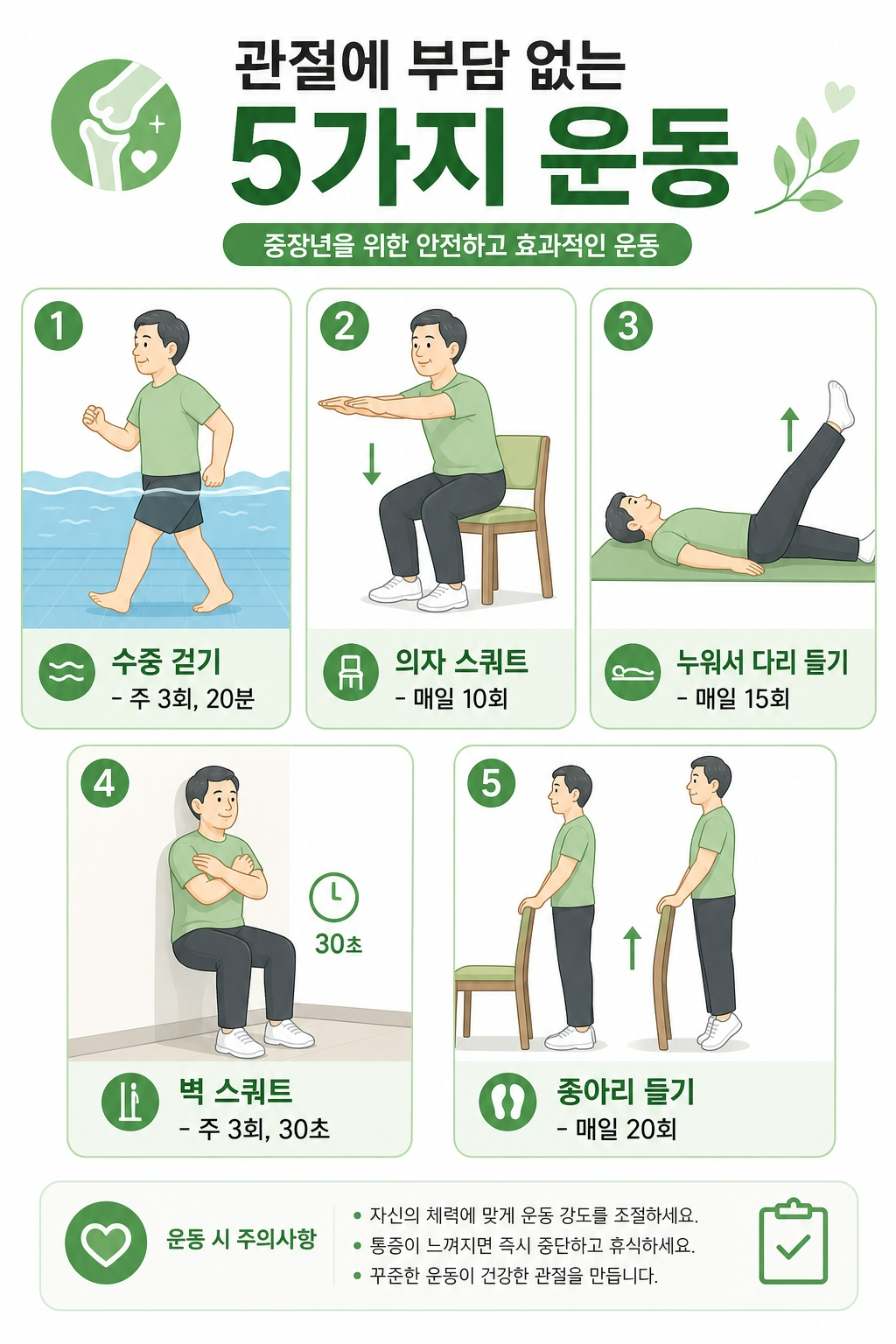 관절염 예방 운동 종류 집에서 관절 강화
