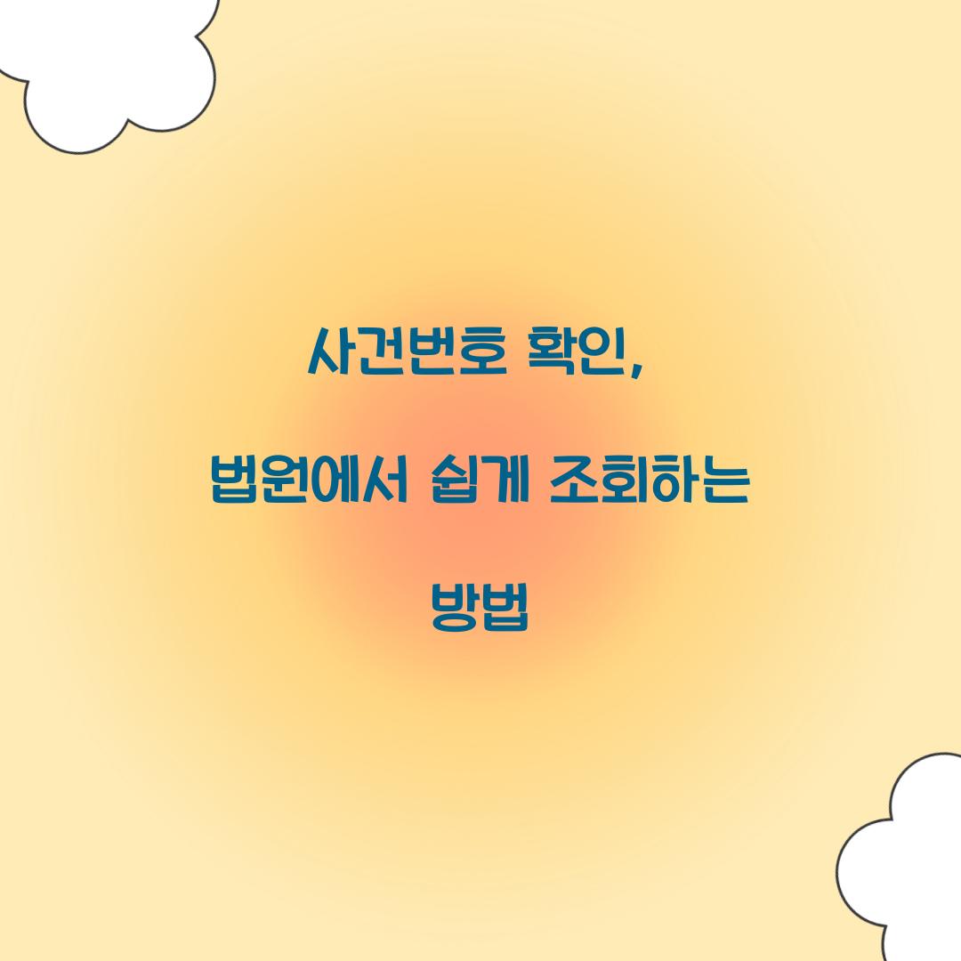 사건번호 확인
