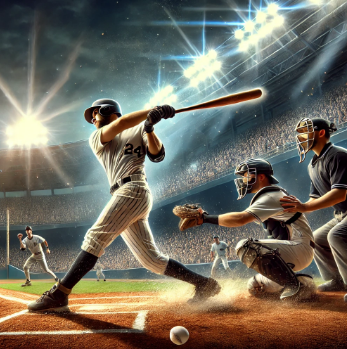 역동적인 야구 경기 장면