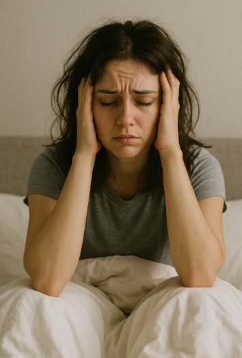 수면 부족 여성 이미지