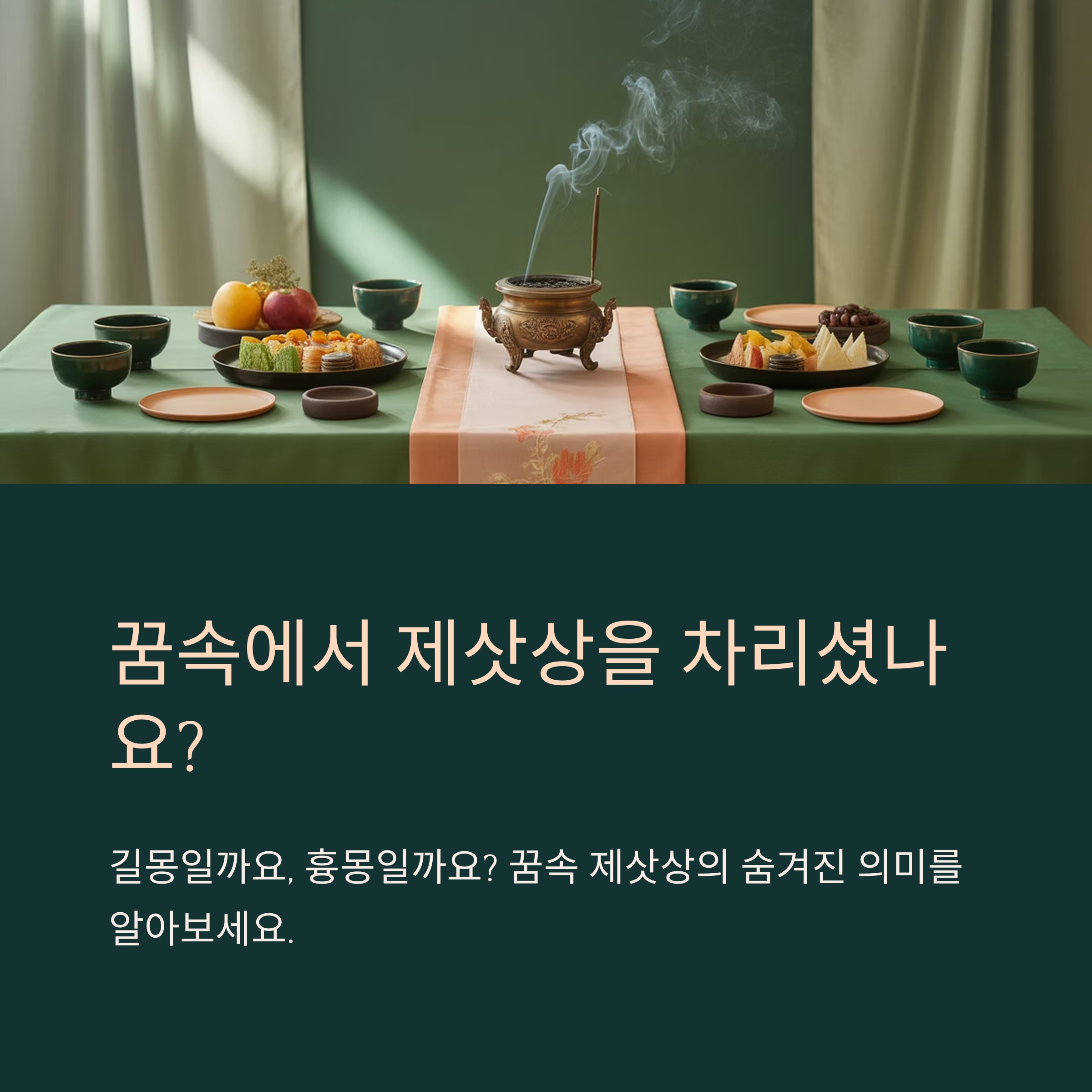 꿈속 제삿상 차리는 꿈해몽, 길몽vs흉몽?