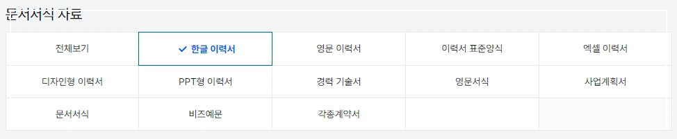 잡코리아 이력서 양식 무료다운 안내