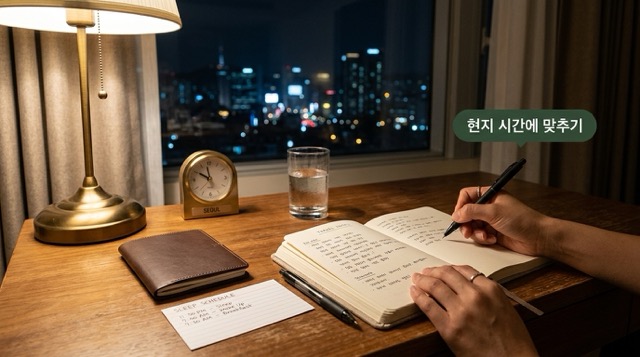 시차 적응 수면 리듬 조절
