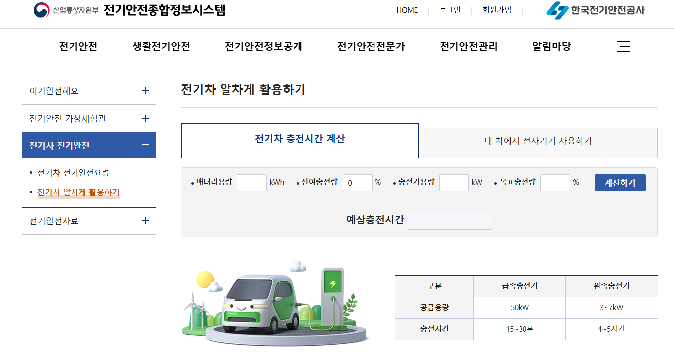 전기차 충전 예상시간 계산