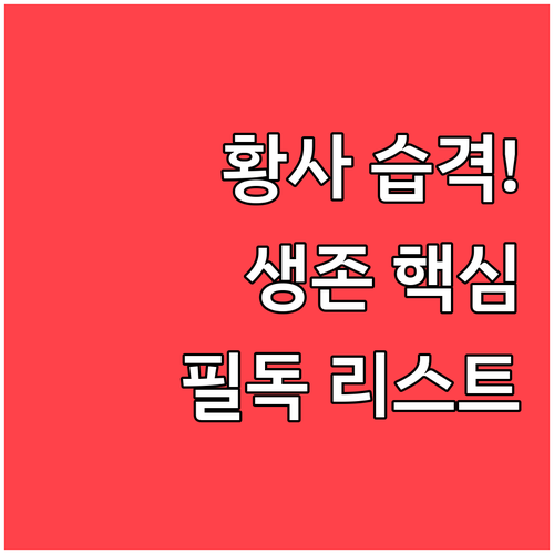 황사 대비 핵심 체크리스트와 개인 위..