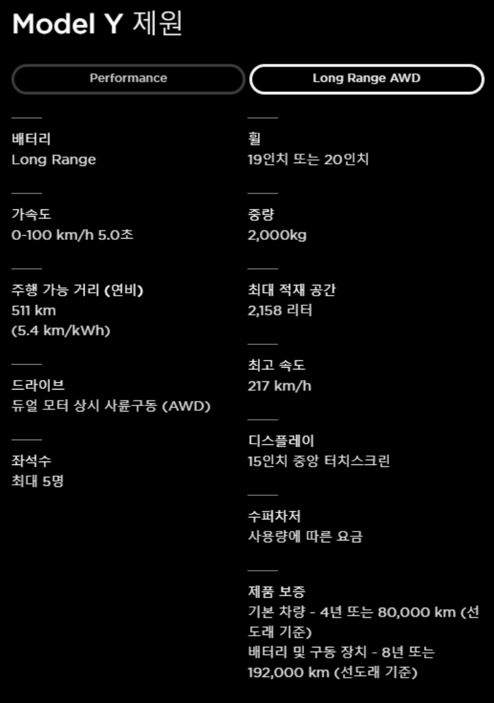 모델-Y-롱레인지-제원표