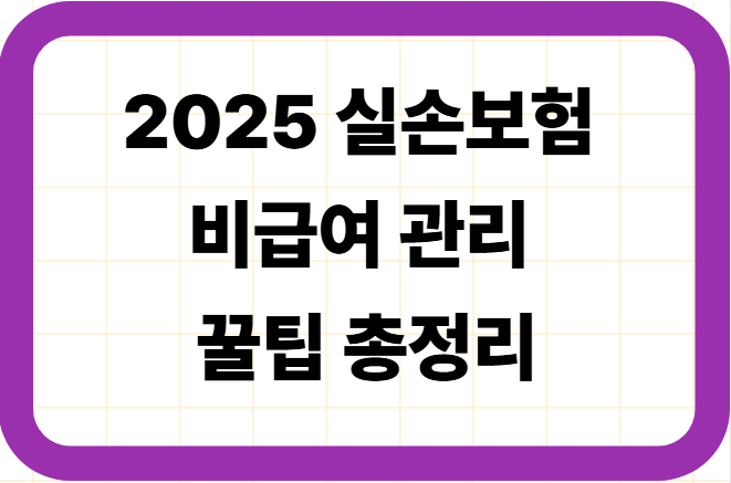 2025 실손보험 비급여 관리 꿀팁 총정리