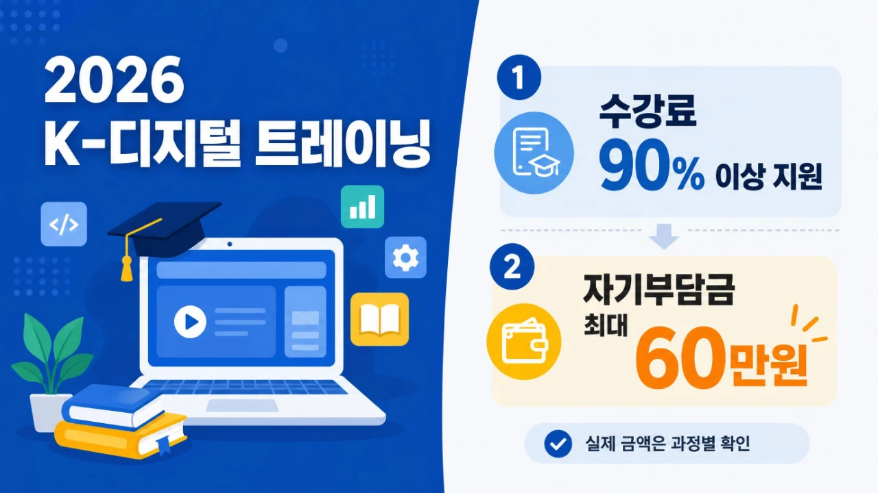 2026 K-디지털 트레이닝 훈련비 지원과 자부담 최대 60만원