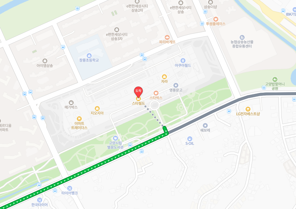 스타필드 남측 주차장 입구. 주말엔 엄청 밀린다