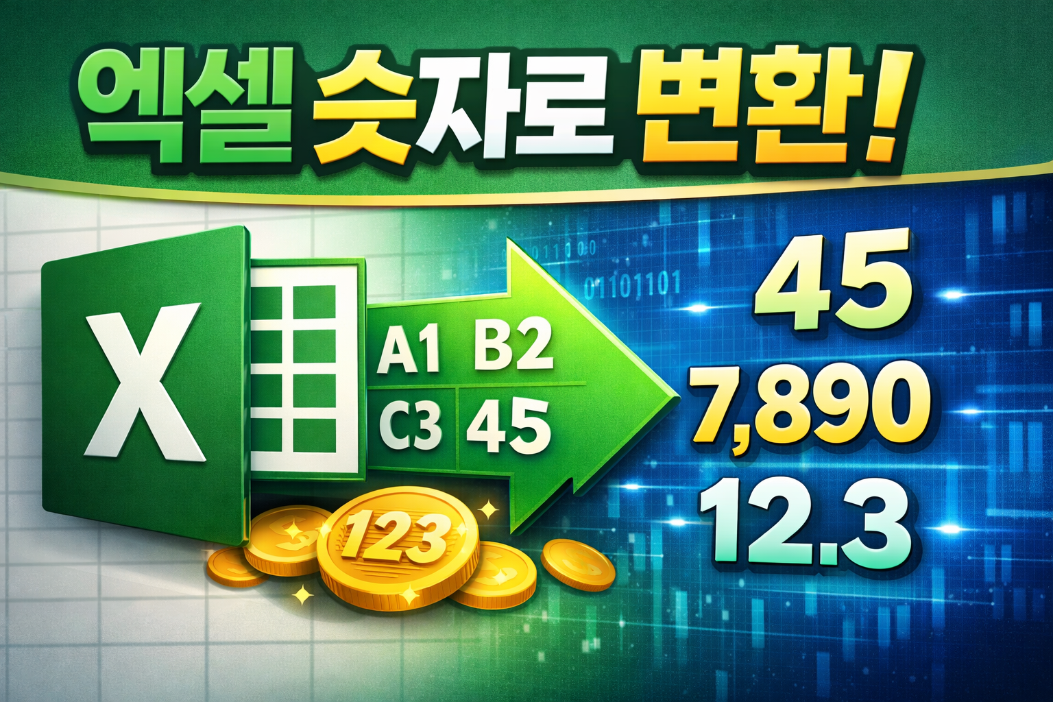 엑셀 숫자로 변환