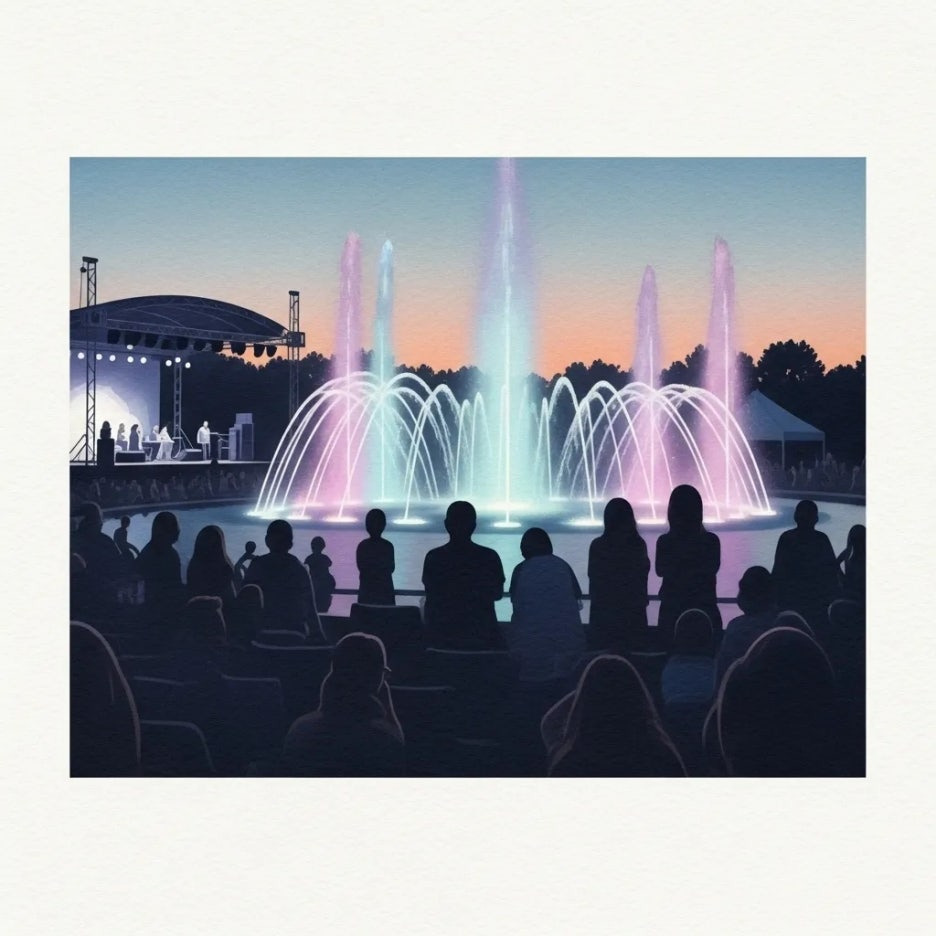 밤하늘을 수놓는 동탄여울공원 음악분수와 빛의 향연