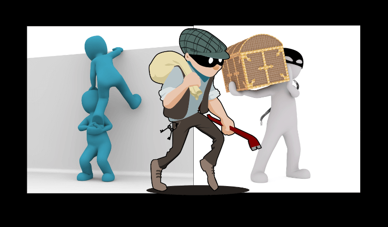 내가 도둑이 되어 도둑질을 하는 장면 만화