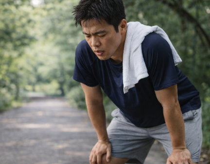 몸이 휴식을 필요로 할 때 잠시 멈춰 쉬는 모습