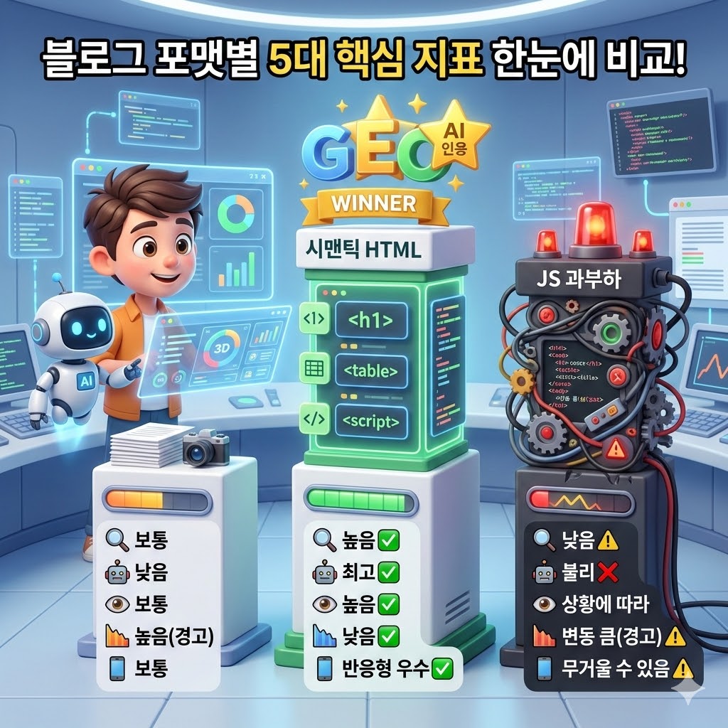 블로그 포맷별 5대 지표