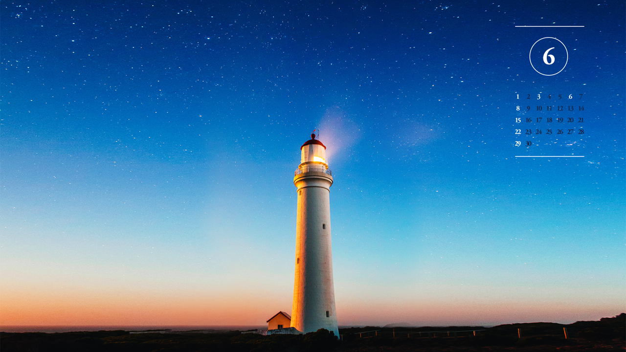 07 밤하늘과 등대 A - 2025년6월 노트북배경화면