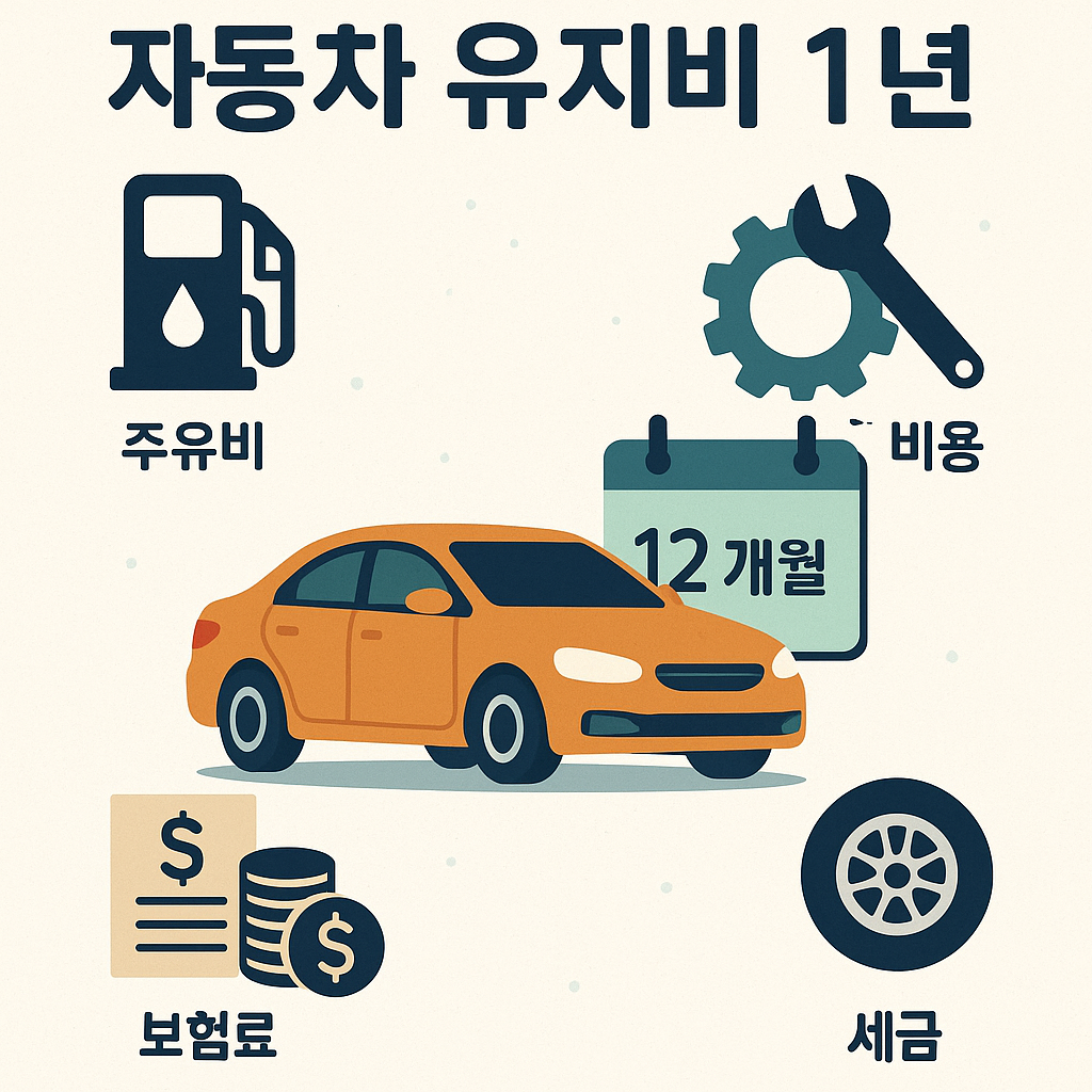 자동차 유지비를 나타내는 인포그래픽 이미지