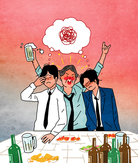 과음으로 정신 못차리는 사람