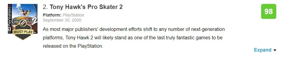 메타크리틱 높은 순위 top10