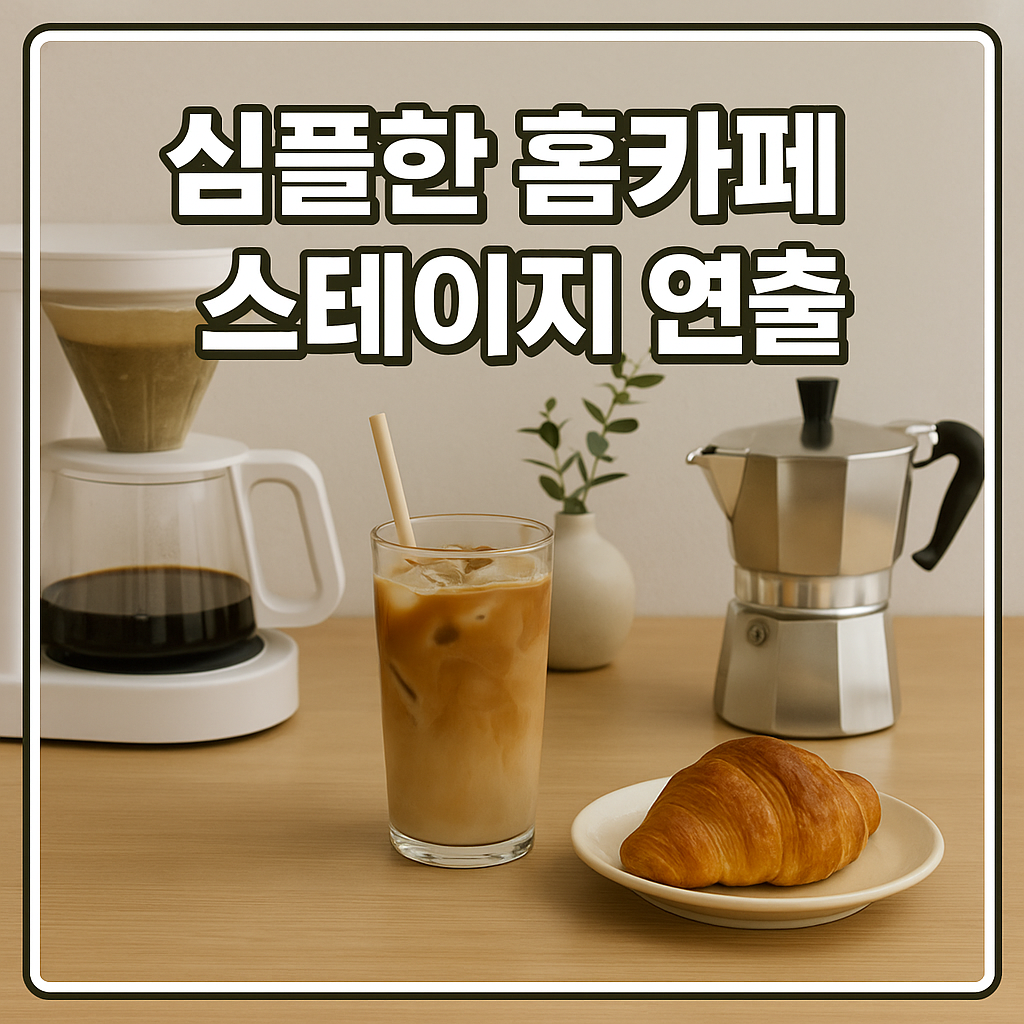 심플한 홈카페 스테이지 연출