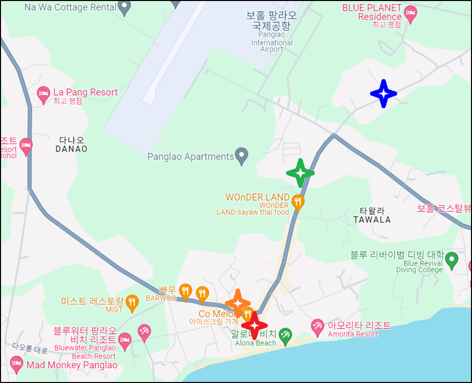 보홀-맛집-위치-티토스-빅-벨리-레드하우스-스틱앤보울-할로망고