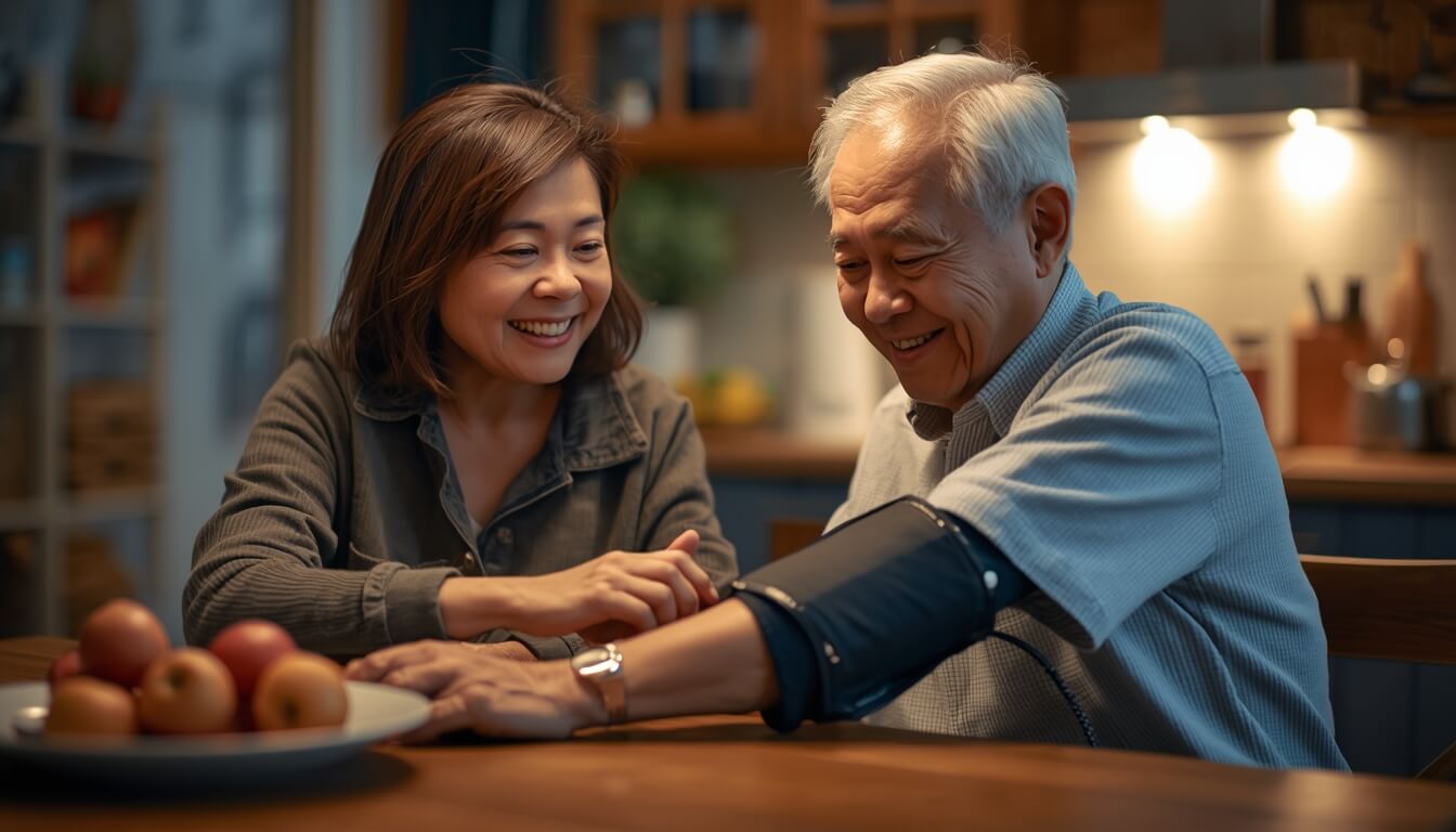 혈압 재는 시간 저녁 노인 부부 가정혈압 FAQ