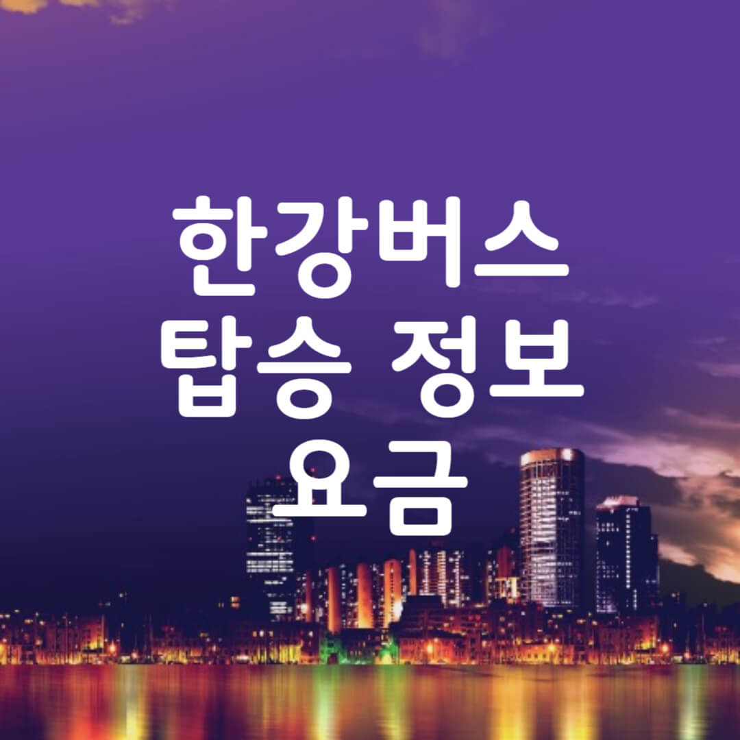 서울 한강버스 요금 노선 시간표