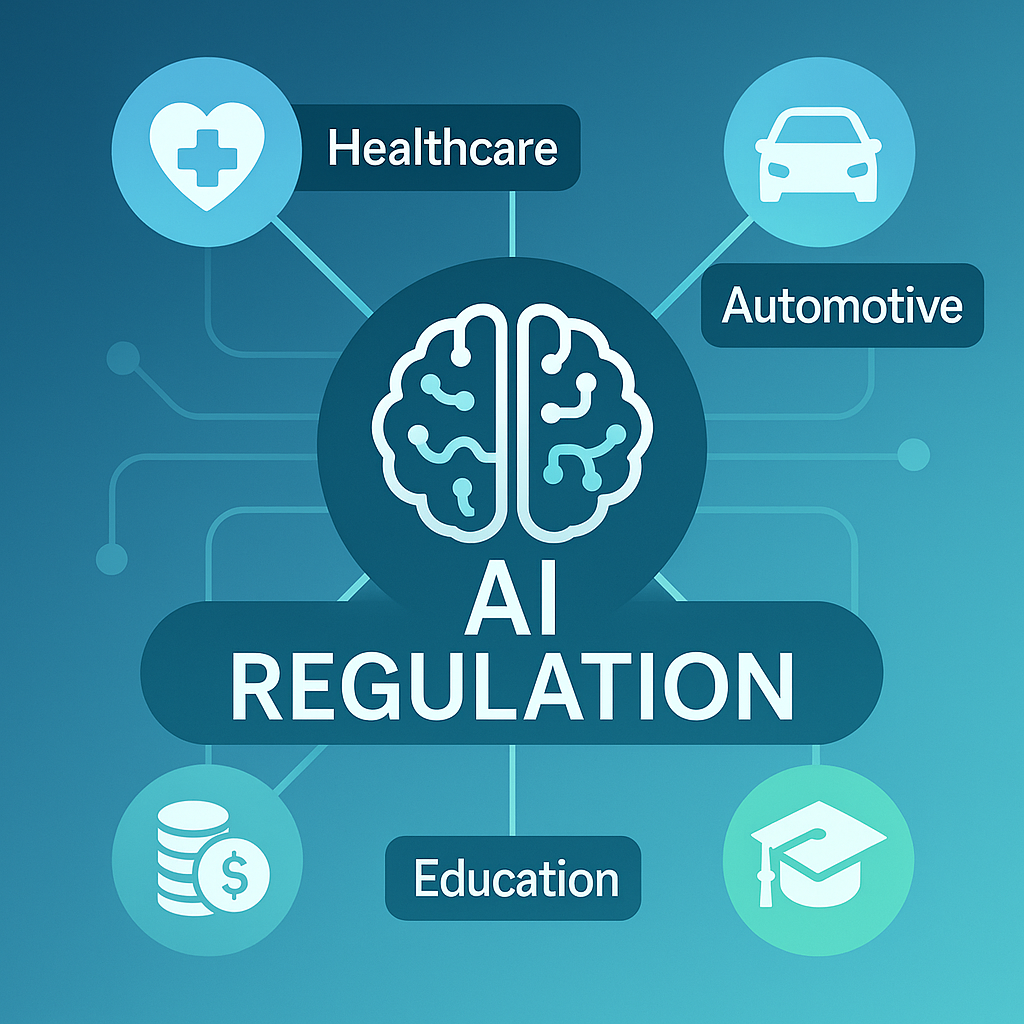 AI 규제가 다양한 산업에 미치는 영향을 보여주는 인포그래픽