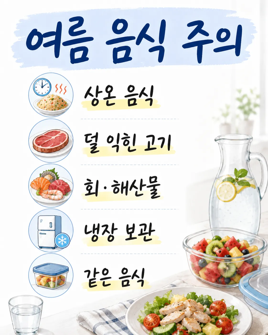 여름 음식 설사 위험 상황