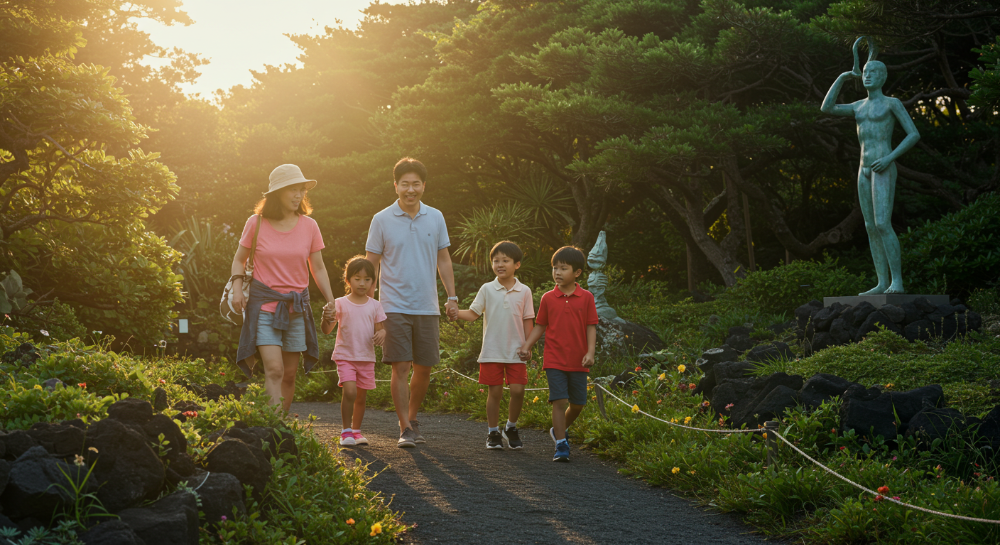 제주 이색 여행지에서 자연과 예술을 즐기는 한국인