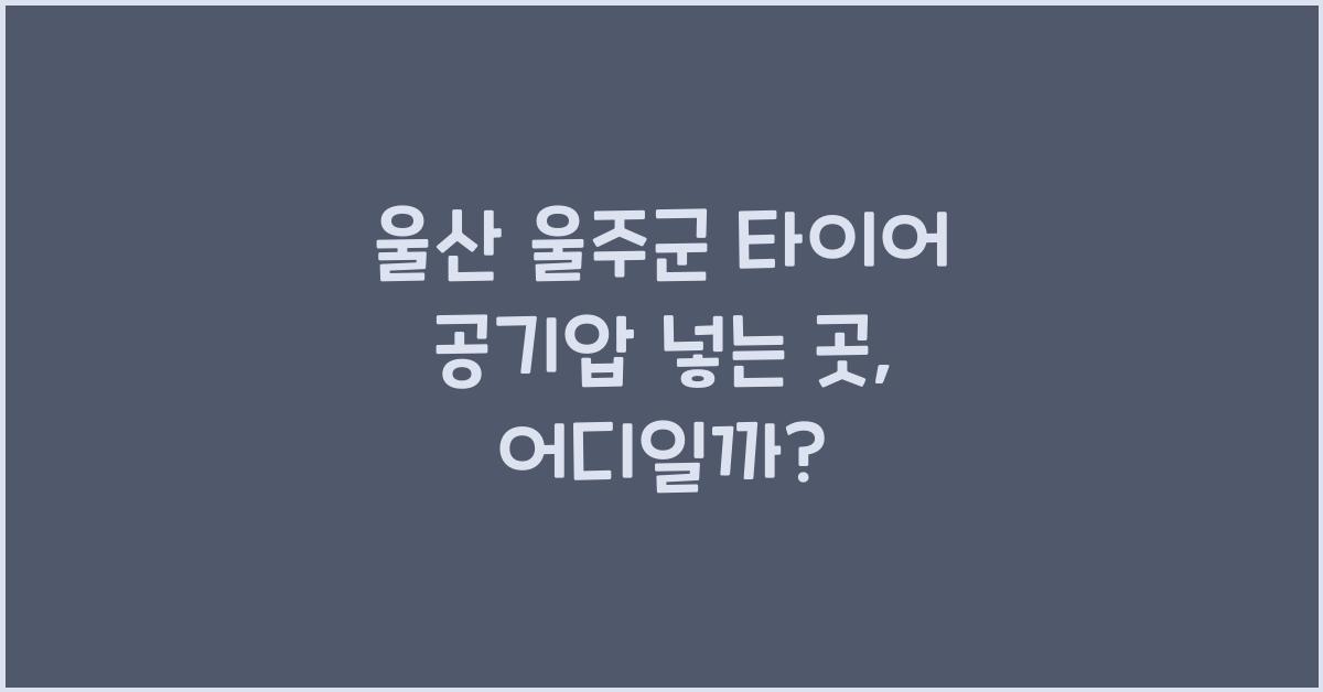 울산 울주군 타이어 공기압 넣는 곳