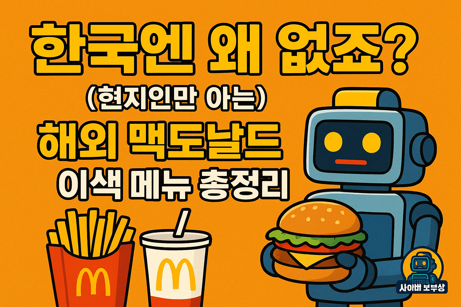 맥도날드, 한국엔 왜 이게 없죠?