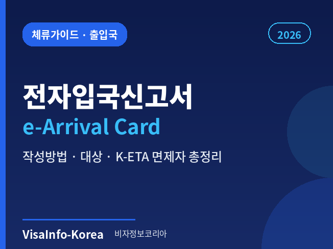 전자입국신고서(e-Arrival Card) 작성방법&middot;대상&middot;K-ETA 면제자 총정리