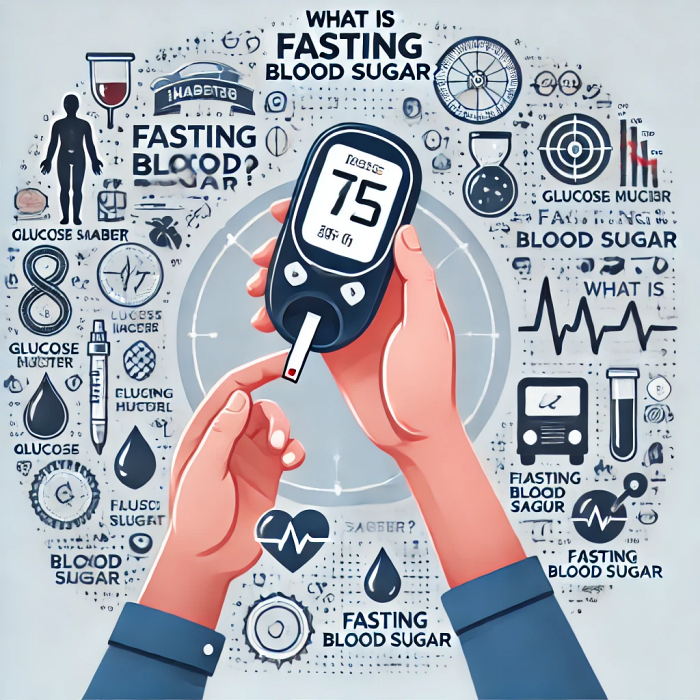 아침 공복혈당 측정을 위해 혈당계를 사용하는 사람의 모습.