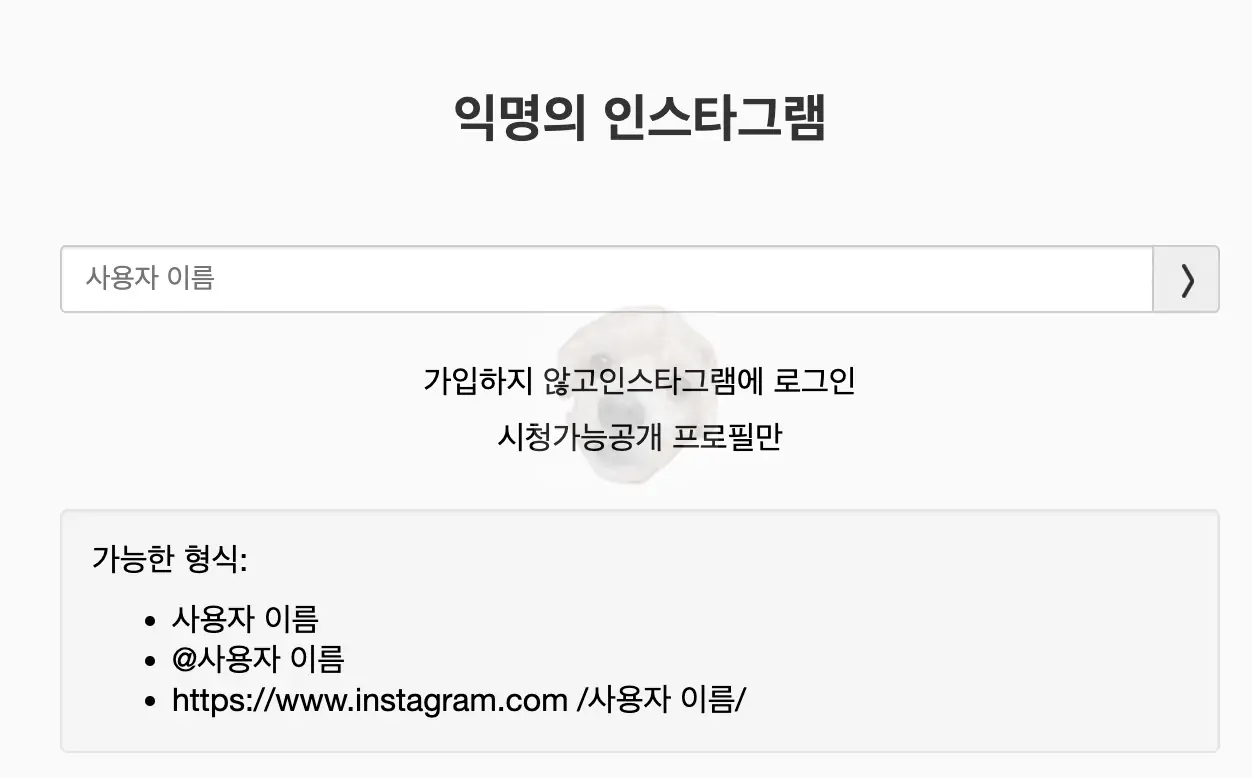 어나니머스 인스타그램 홈페이지 사진